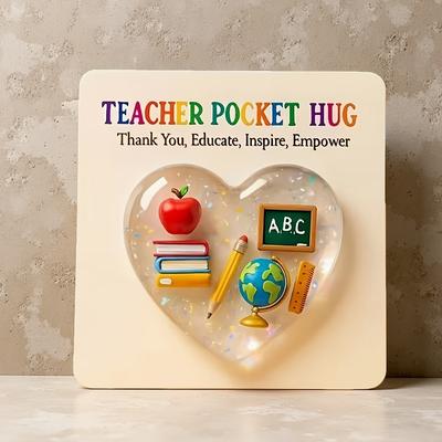 2D Teacher Keepsake Stocking Stuffers Heart Ornaments Cute Teacher Keepsake With Card For Students Teens Kids Boys Girls School