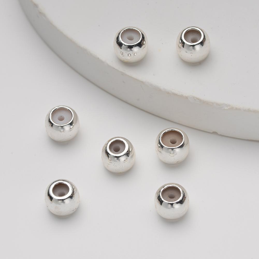 20pcs Gold Plated Brass Stopper Beads with Rubber Inside Rondelle Slider Spacer for DIY Bracelet Necklace Jewelry Making