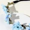 Bridal Flower Crown Boho Artificial Flower Crown Elastic Strap Hair Wreath Holiday Wedding Floral Headband for Bridesmaids Flower Girls