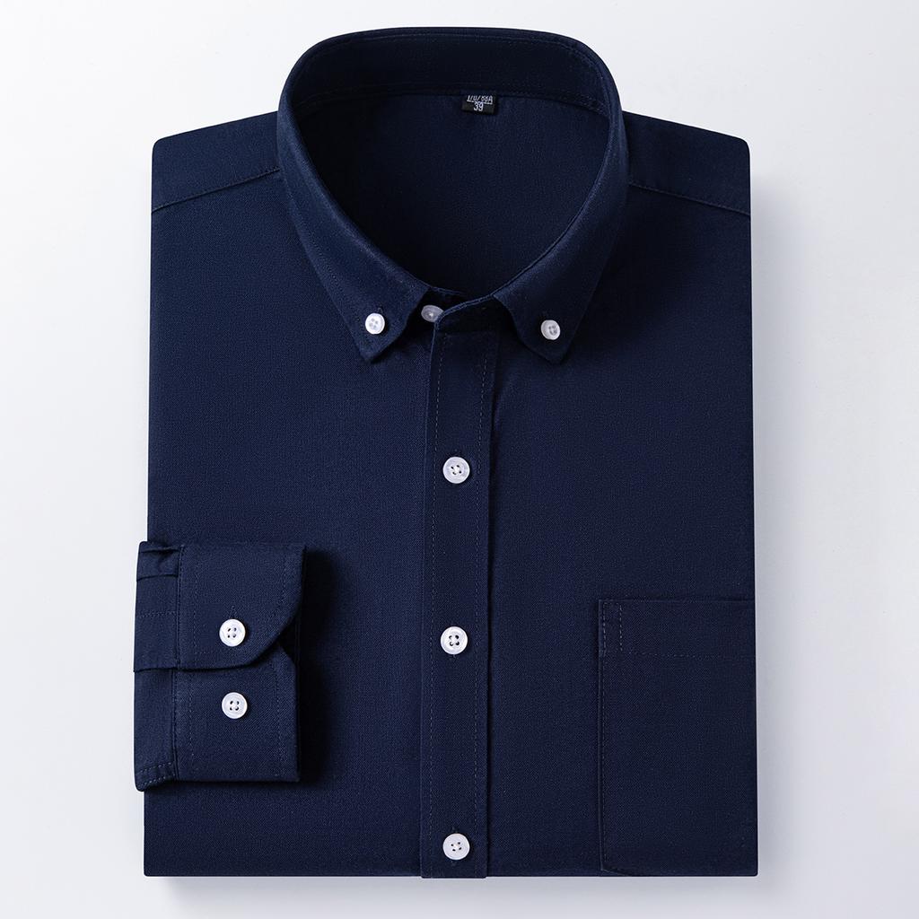 100% Cotton Men's Oxford Shirt Long Sleeve Casual Soft Breathable Business Casual Regular Fit Dressy Social Shirt