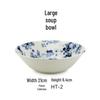 Mino Ware Hand-Painted Blue and White Ceramic Bowl - Japanese Embossed Tableware for Sushi and Soup.