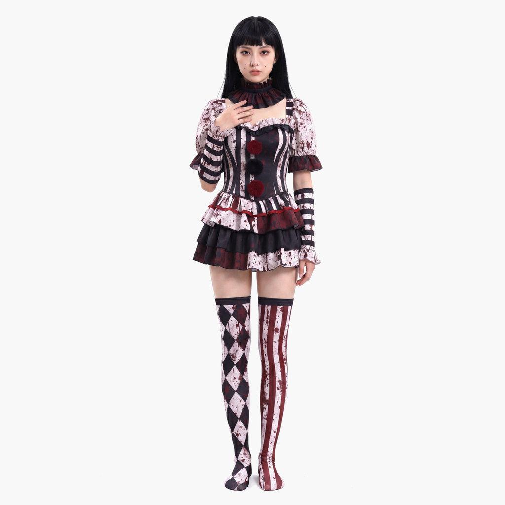 Terrifier Cosplay Costume Set With Satin Fabric For Halloween Party And Anime Role Play