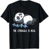 Panda The Struggle Is Real Weightlifting Fitness Gym Funny T-Shirt LTDV Mens Womens Tank Top Sweatshirt Hoodie Longsleeve 1232 Black