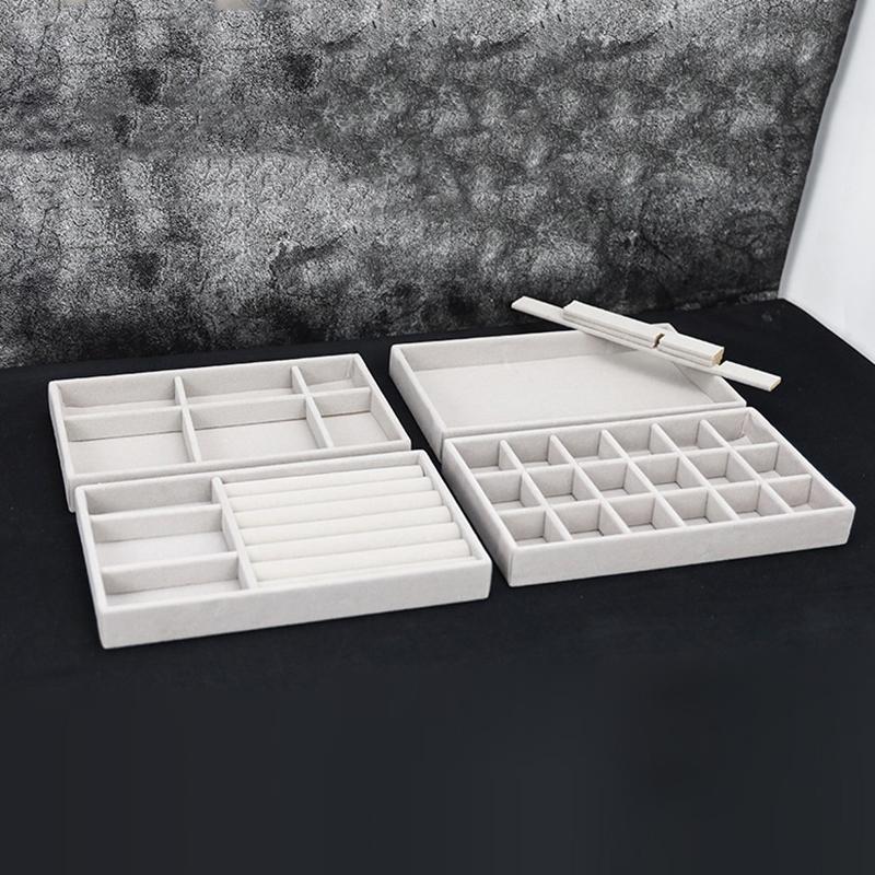 Velvet Jewelry Box Tray Storage Jewellery Holder For Ring Earrings Necklace Bracelet Display Box For Jewelry Classification Box