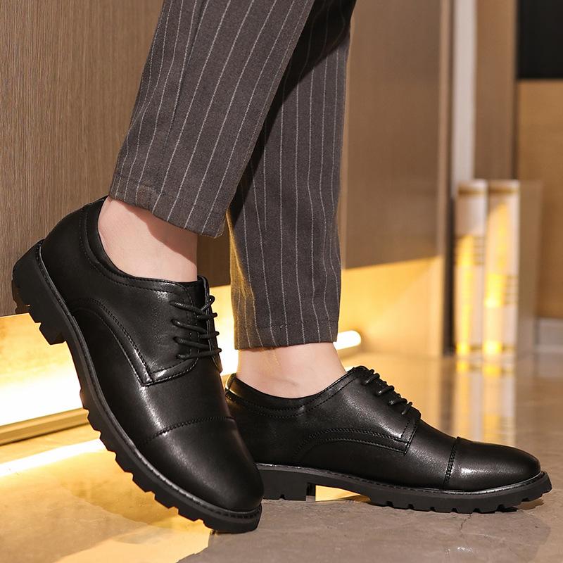Men's shoes custom leather shoes men's business men's shoes high-end formal leather shoes men's three-joint black wedding shoes