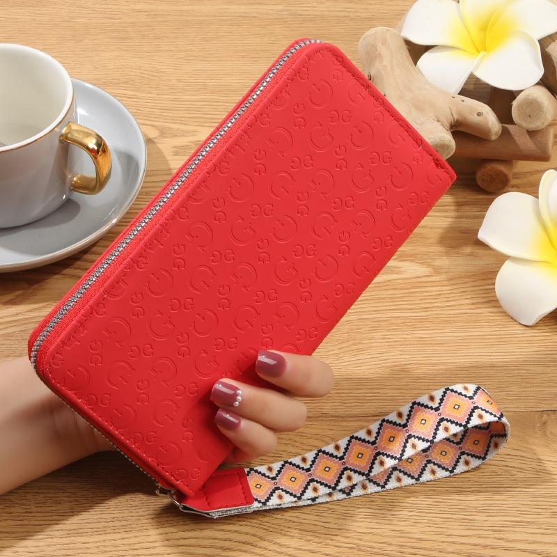 

Bag women s spring new leather trend fashion simple printing hand wallet tide червоний