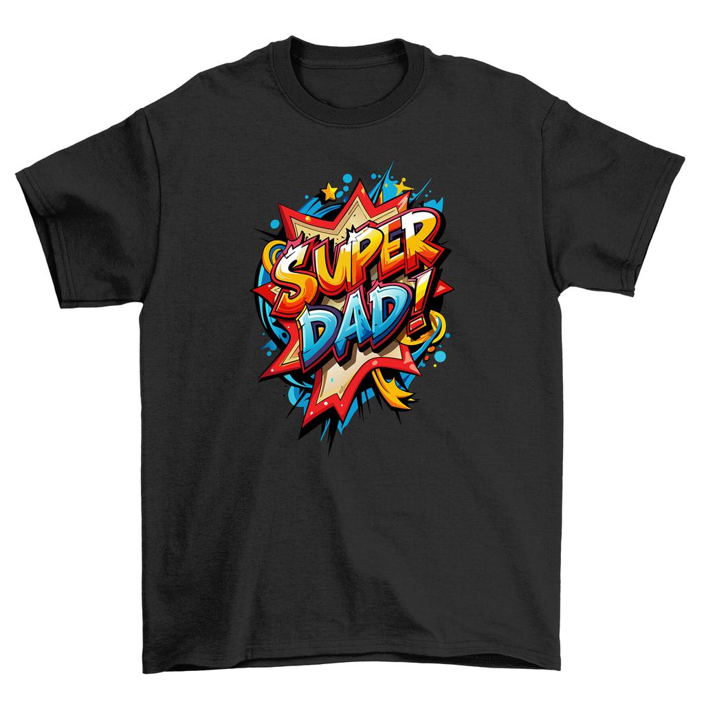 Super Dad Pow! Funny T-Shirt Mens Womens Tees Top for Heroic Fathers - 100% Cotton, Unleash your Supe