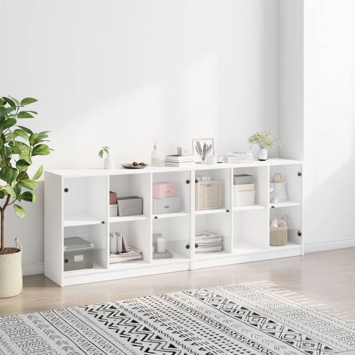 VidaXL Bibliothèque avec Portes, Armoire à Livres avec Rangement, Meuble à Livres Bureau Salon Salle de Séjour, Moderne, 3206531