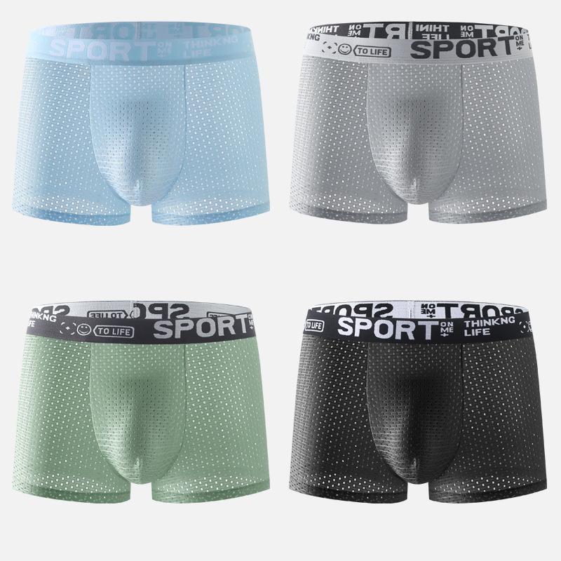 

Мужское нижнее белье Мужские сетчатые трусы с плоскими углами Дышащие сетчатые шорты с квадратными углами Молодежные шорты Летние 4XL