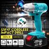 128VF 110V-220V Cordless Impact Drill Driver Kit Powerful Combo Kits with 1 Rechargeable Lithium-Ion Battery