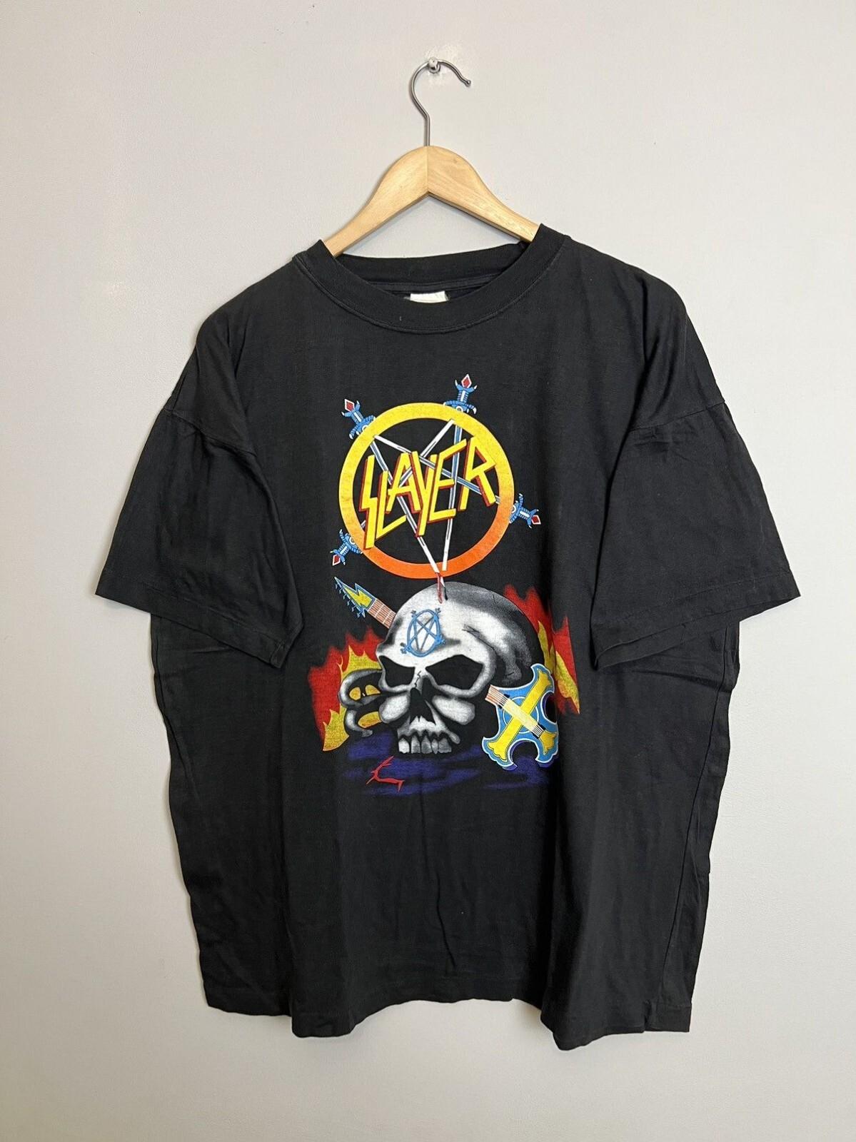 Vintage 90s Slayer Heavy Metal Band T Shirt Divine Rare XL Unisex T-Shirt XXXXL