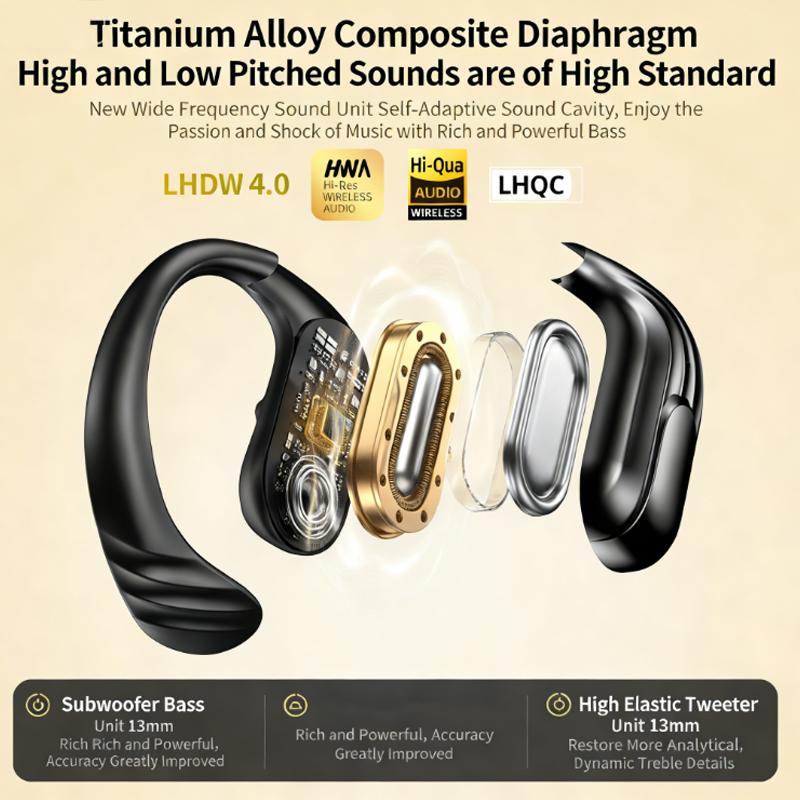 New OWS Headphones Bone Conduction Earphone Open Ear Sports Bluetooth Headphones Wireless Earbuds With Noise Cancellation