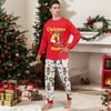 Christmas Print Family Matching Pajama Set Long Sleeve Long Pants Neck for Women Men and Kids