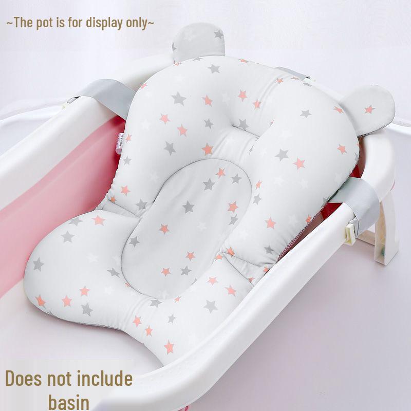 Schwimmende Neugeborenen-Badestütze: Universelle Mesh-Matte & Schwamm zum Sitzen und Liegen