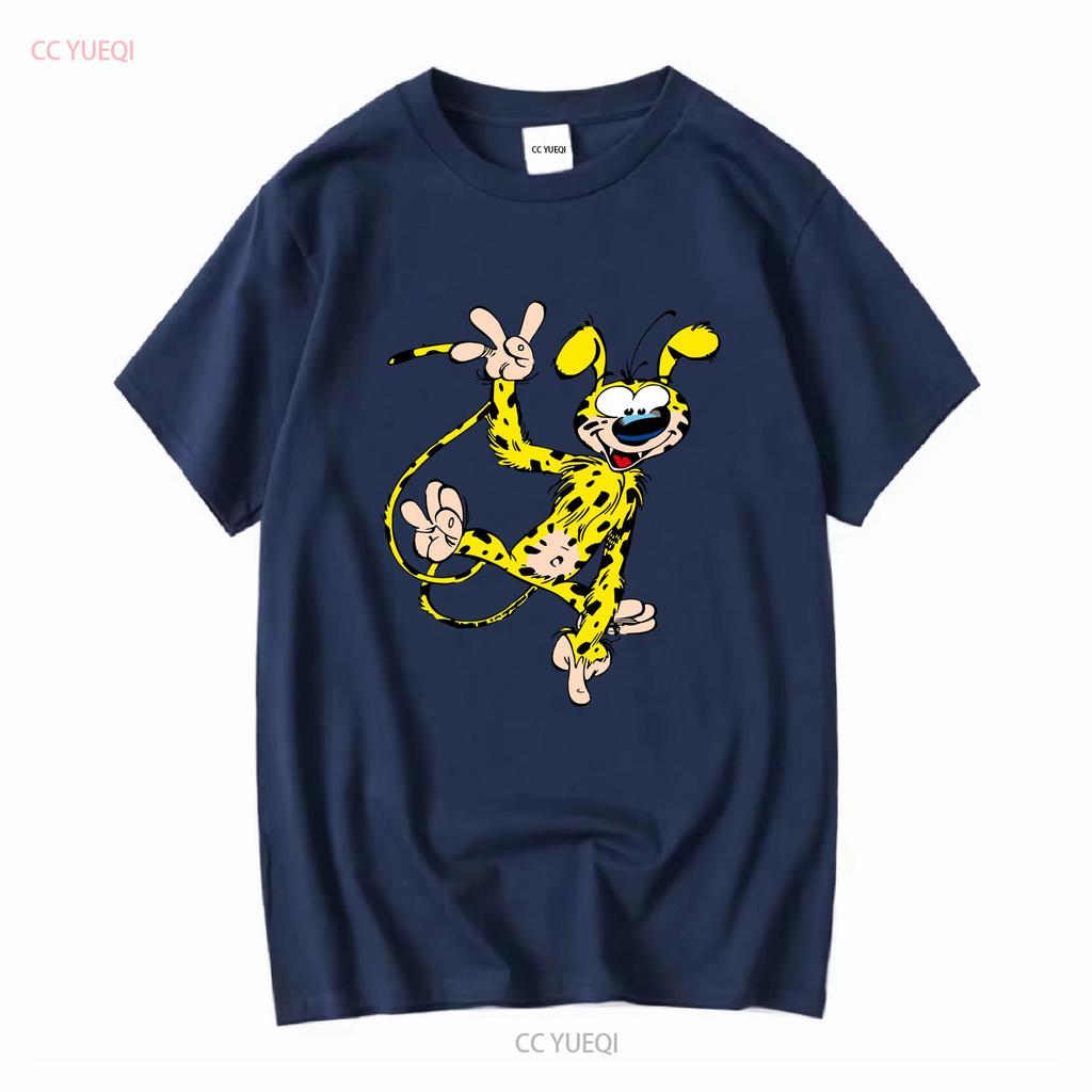 Winkendes Marsupilami Klassisches Retro Vintage T-Shirt S 5XL vintage gewaschen homme Gestreckt Lässig Streetwear-Mode Atmungsaktiv