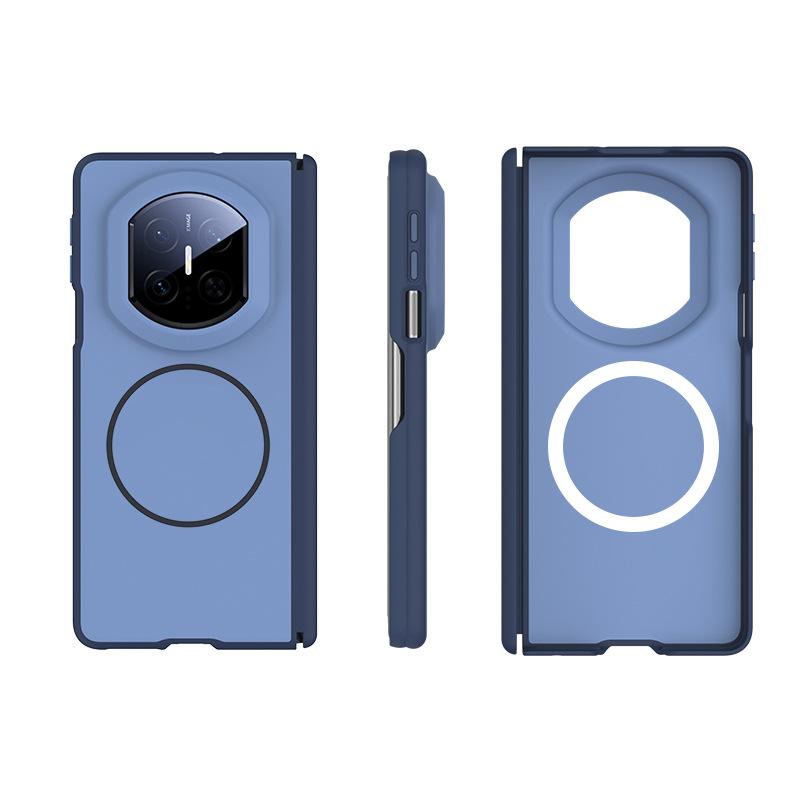 

Magnetic Attraction Phone Case for Huawei MATE X7 Double Central Axis All-inclusive Hinge Hard Cover for Huawei MateX6 X5 X3 Huawei Mate X5 синий