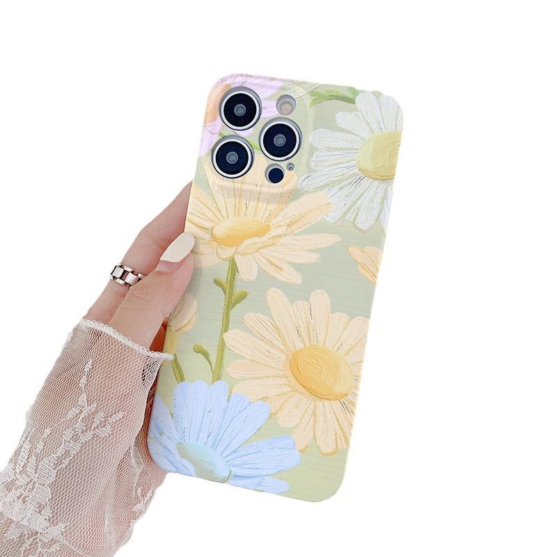 Oil painting flowers For Apple 15pm mobile phone case For in For iPhone13 mobile phone protective case 14promax film case