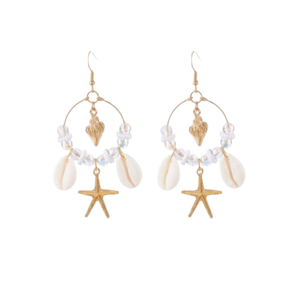 Tassel Starfish Dangle Earrings Bead Drop Earrings Fashion Jewelry Irregular Earrings Party