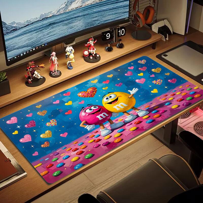 M&M's Podkładka pod mysz Duży rozmiar Podkładka na duży stół do gier Antypoślizgowa Podkładka pod laptopa Tablet Duża podkładka pod mysz XXL Mata na mini PC z obszyciem