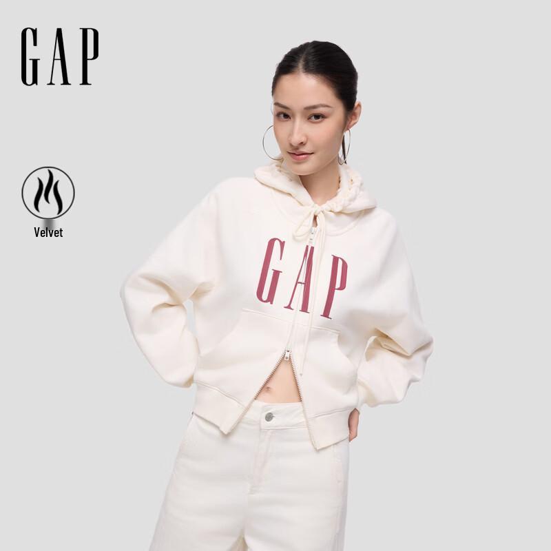 GAP Women's Fleece-Lined Embroidered Logo Hoodie