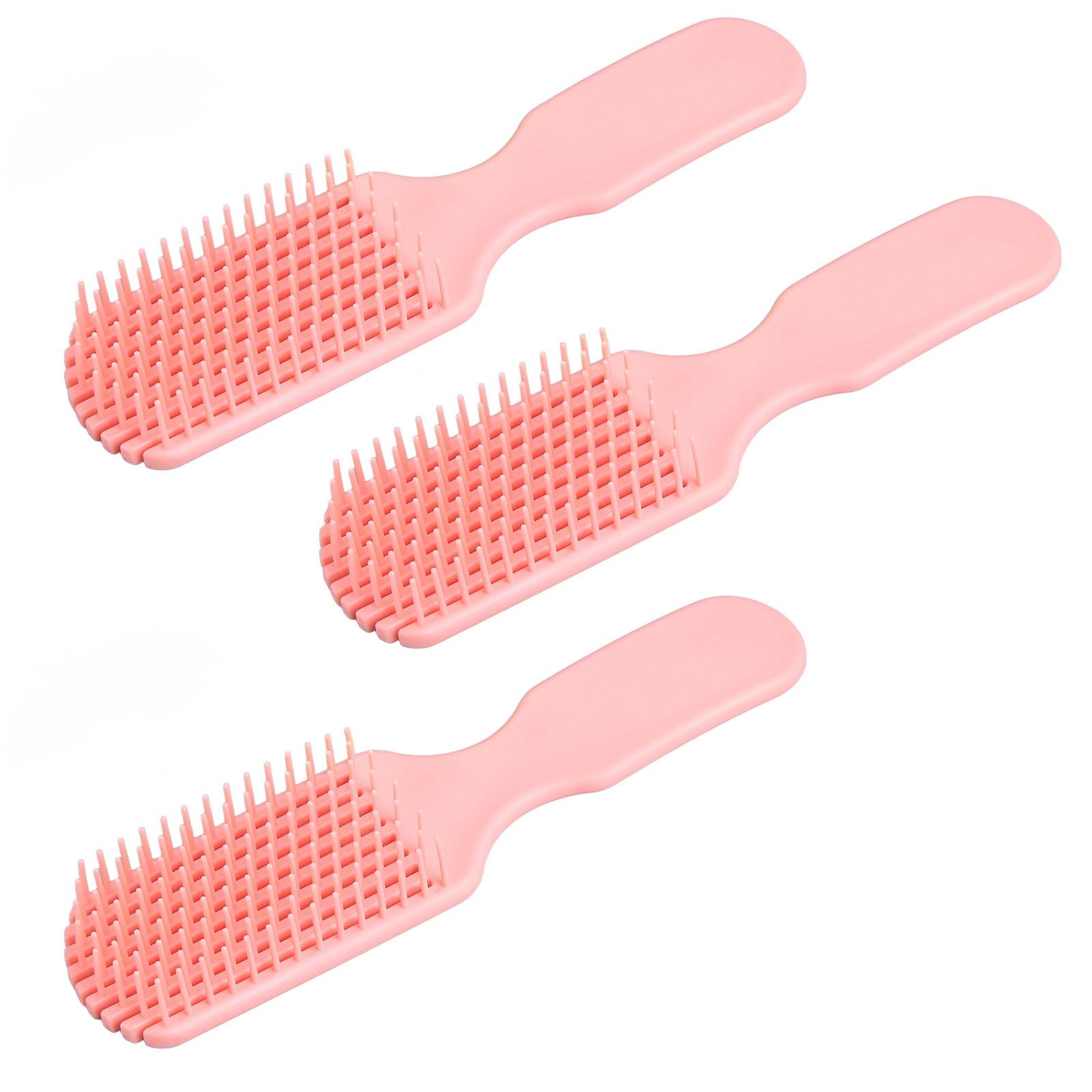 

3 шт. Распутывающая расческа для волос Профессиональная Портативная Массажная расческа для кожи головы 9 рядов Инструмент для укладки для женщин Розовая