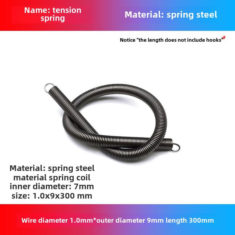 1.0mm Yellow Spring Steel Tension Spring with Hook Clamp for Mop Brake Binding Machine