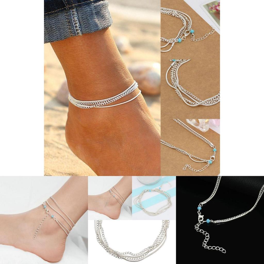 Chic And Stylish Womens Turquoise Charm Anklet For Beach And Sandal Wear