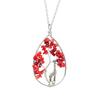 Handmade Copper Wire Wound Natural Gravel Crystal Giraffe Life Tree Fortune Tree Necklace N53