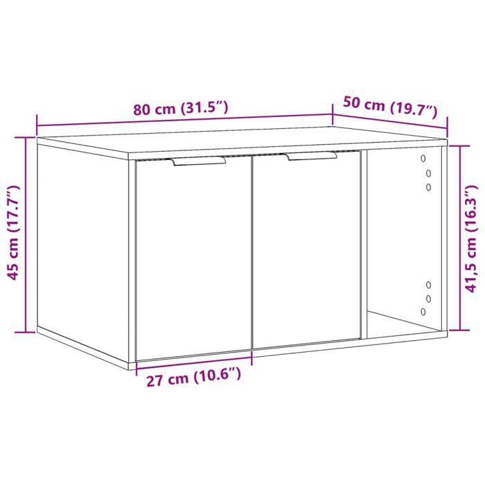 VidaXL Cat Litter Box Furniture White Engineered Wood 857733