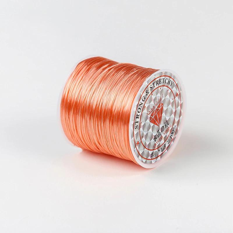 50Meters 0.8mm Elastic Thread Round Crystal Line Nylon Rubber Stretchy Cord Elastic Rope for Jewelry Making Beading Bracelet