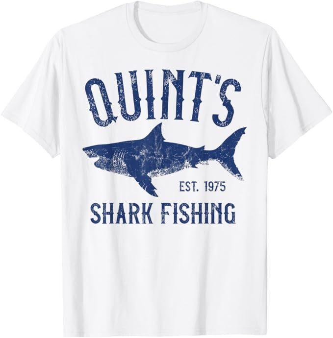 Винтажная футболка Quint s Shark Fishing 1975 Ретро, Размеры S-5XL S разноцветный