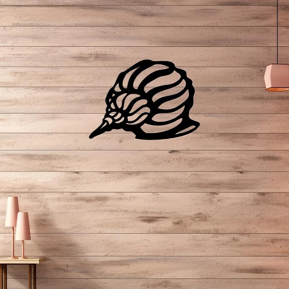 Metalowa Dekoracja Ścienna Muszla - Elegancka Naklejka Ścienna do Dekoracji Salonu, Na Zewnątrz i Sypialni | Stylowa Metalowa Zawieszka Ścienna do Domu
