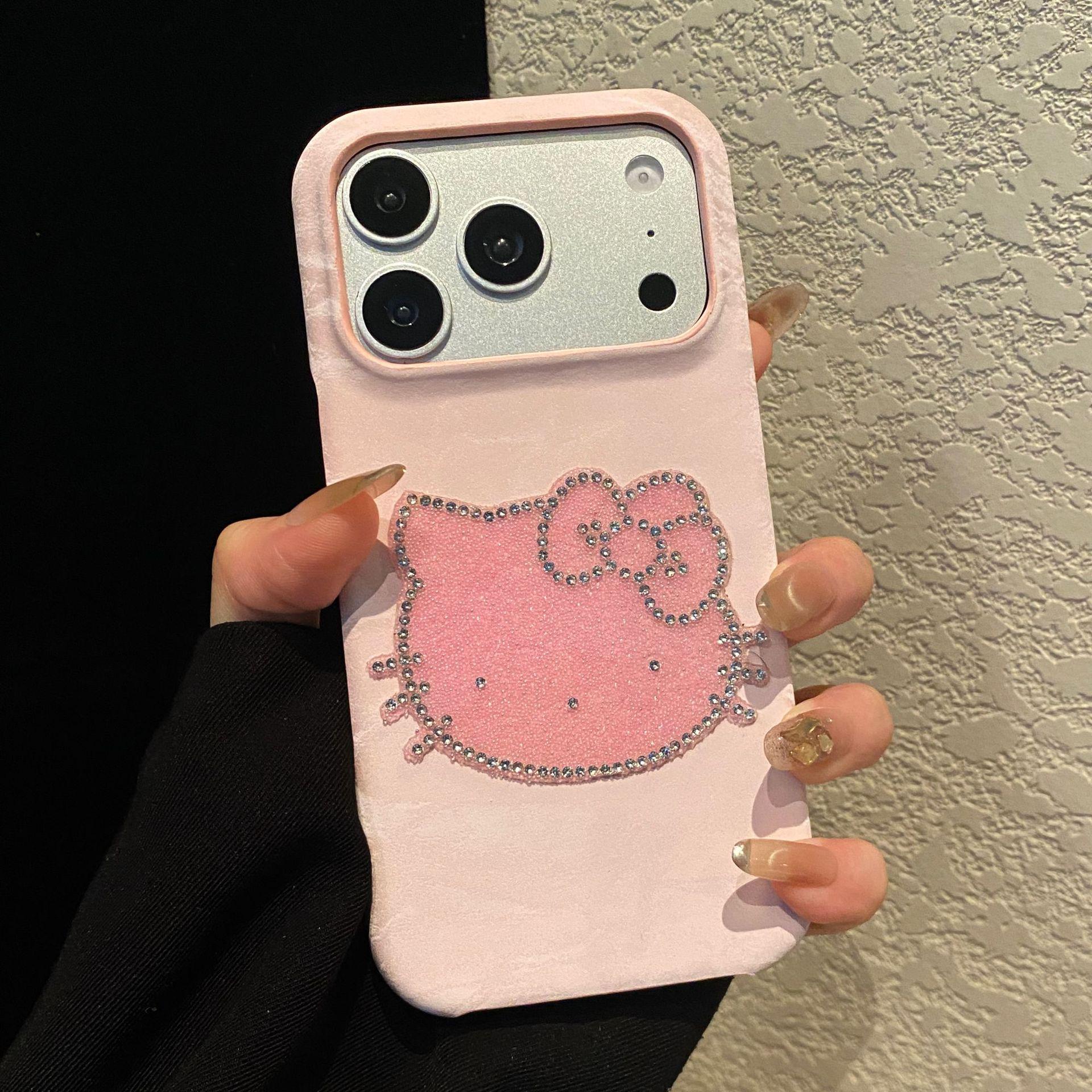 

Diamond Hello Kitty Phone Case for Apple 17 Pro Max/16/15/14 Cartoon Series (fits 13/12/11 Pro). iPhone 13 Pro