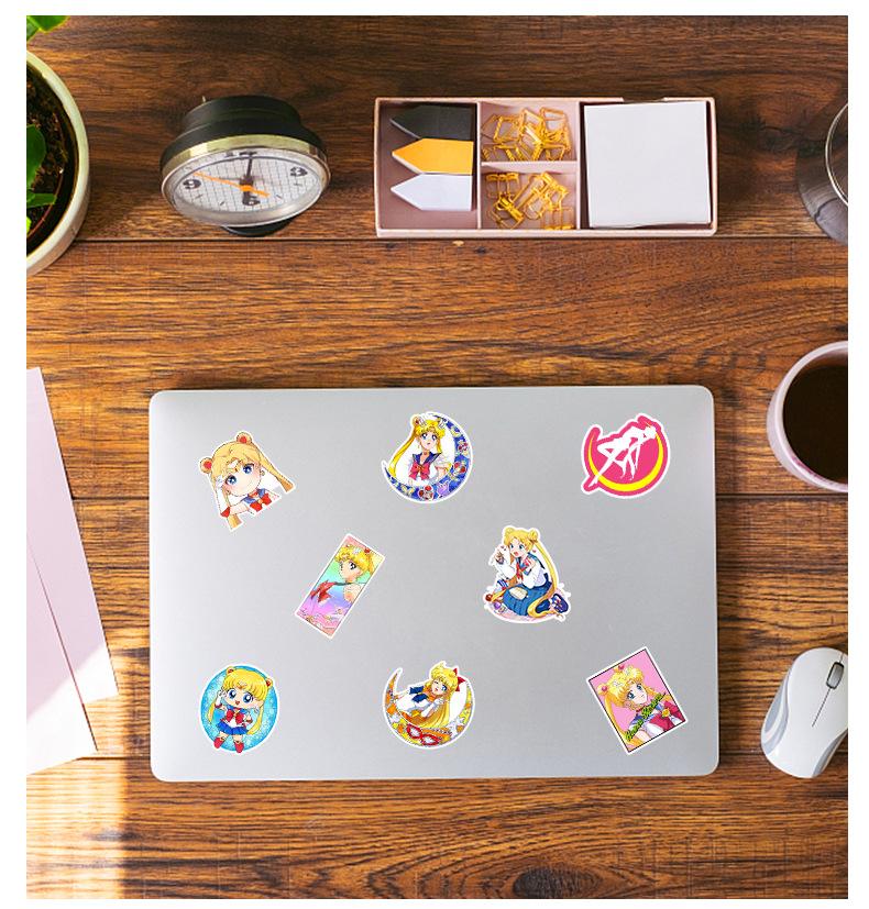 50Pcs Kawaii Sailor Moon Anime Stickers Cute Girls Decorations Diy Diary Phone Stationery Cartoon Graffiti Sticker Decals