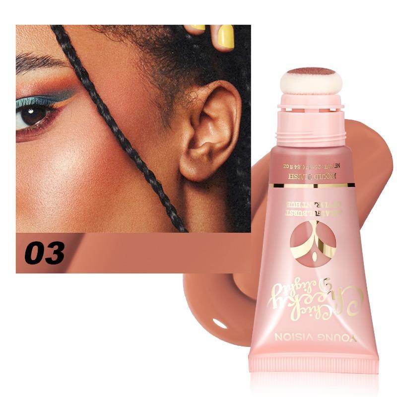 YOUNG VISION Plush Brush Head Fine Shimmer Liquid Blush 6 Colours Blush Lipstick All-in-One Liquid Blush