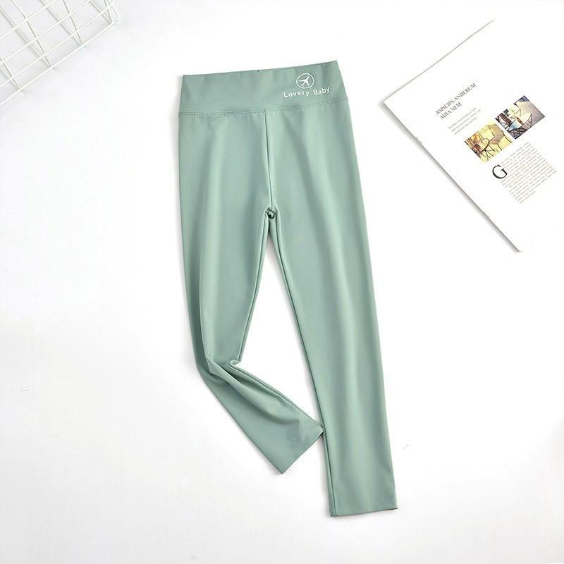 Girls' High-Waisted Shark Leggings - Spring/Autumn Korean Style Yoga Pants for Kids