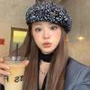 Y2K Painter Hat British Octagonal Cap Fashion Leopard Beret  Streetwear