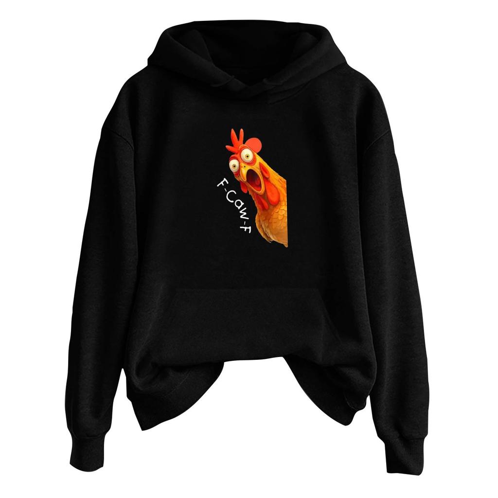 Women's Fashionable Casual Long Sleeve Hooded Printed Sweatshirt