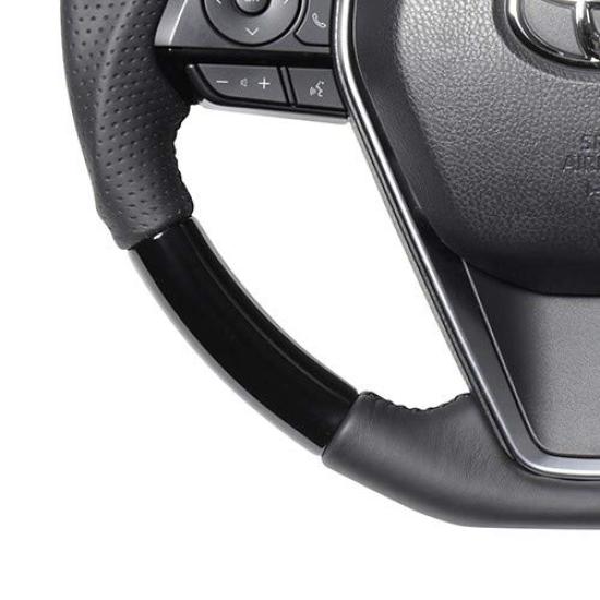 REAL Steering Wheel for Toyota Harrier Piano (80 Series), Black, TYFP-PBW
