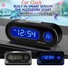 3-in-1 Mini Car Clock 7.5cm Digital Display - Temperature & Night Light for Dashboard