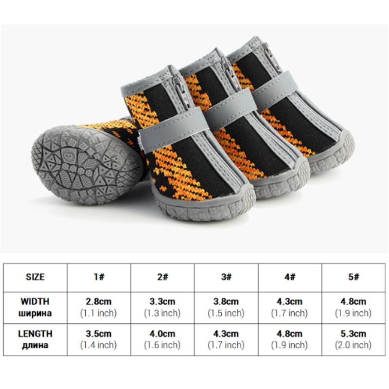 Breathable Rubber Bottom Dog Shoes Outdoor Walking Hiking Shoes Dog Boots for Small Medium Dogs  for Dog Durable Bootie 4Pcs/Set
