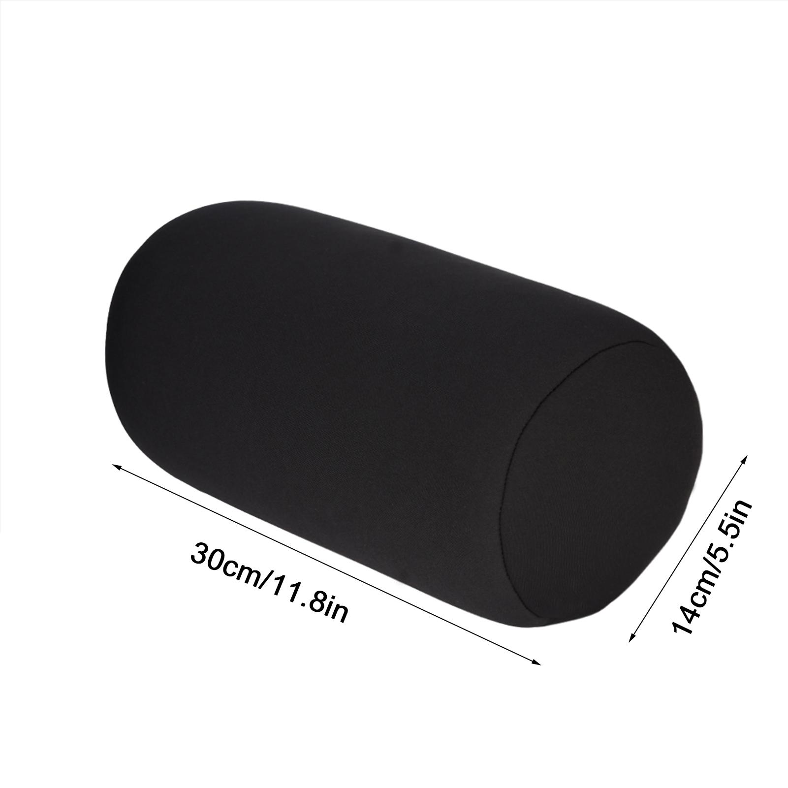 

Micro Mini Microbead Cushion Roll Pillow Travel Home Seat Sleeping Neck Support Black