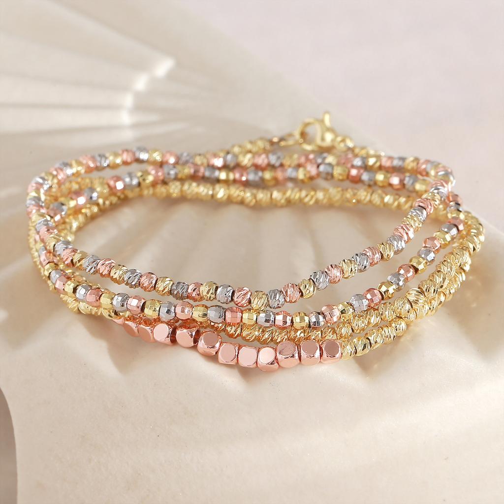 Irregular Rice-shaped Square Beads - Versatile and Easy To Wear As A Set of Bracelets