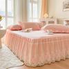 Luxury Lace Bed Cover Queen/King Size Bed Sheet Skirt Solid Color Plain Bed Skirts for Doubel Bed (pillowcase Need Order)