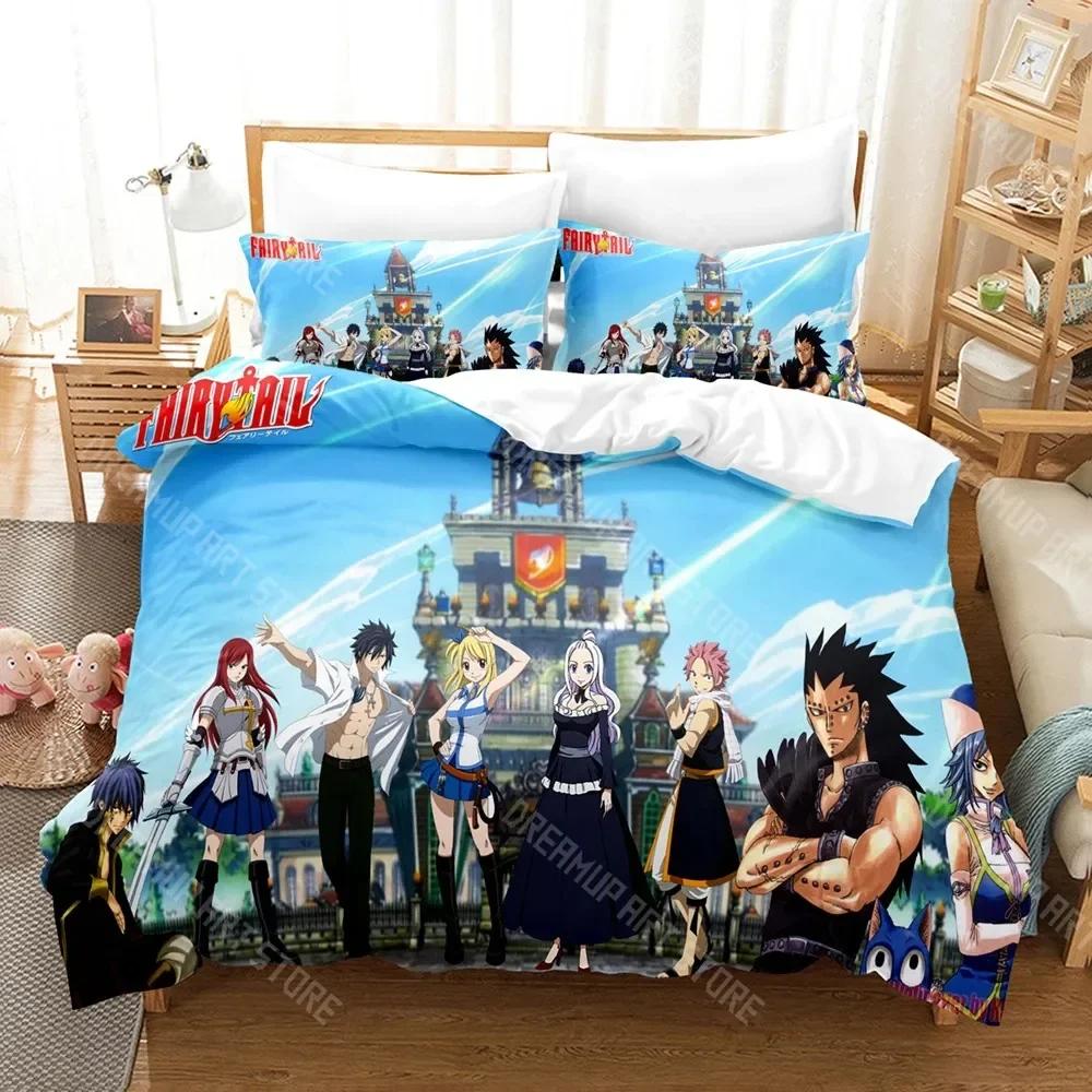 3D Print Fairy Tail Anime Bedding Set Boys Girls Twin Queen Size Duvet Cover Pillowcase Bed Kids Adult Home Textile