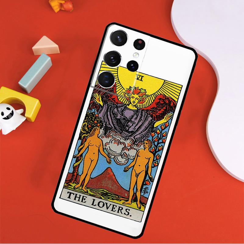 Tarot Card Astrology Sun Moon Lover Phone Case For Samsung Galaxy S25 Ultra S24 Ultra S9 S10 S20 S21 S22 S23 Plus S24 FE Cover