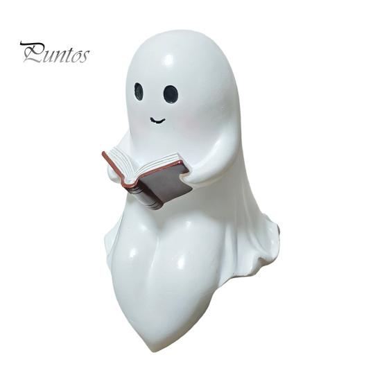 Gemütliche Halloween-Atmosphäre Licht Hängender Geist Nacht Harzfigurine, Vintage Bauernhaus Leuchtende Tischdekoration, Atmosphärische Innenraum-Feiertagsdekoration Warm