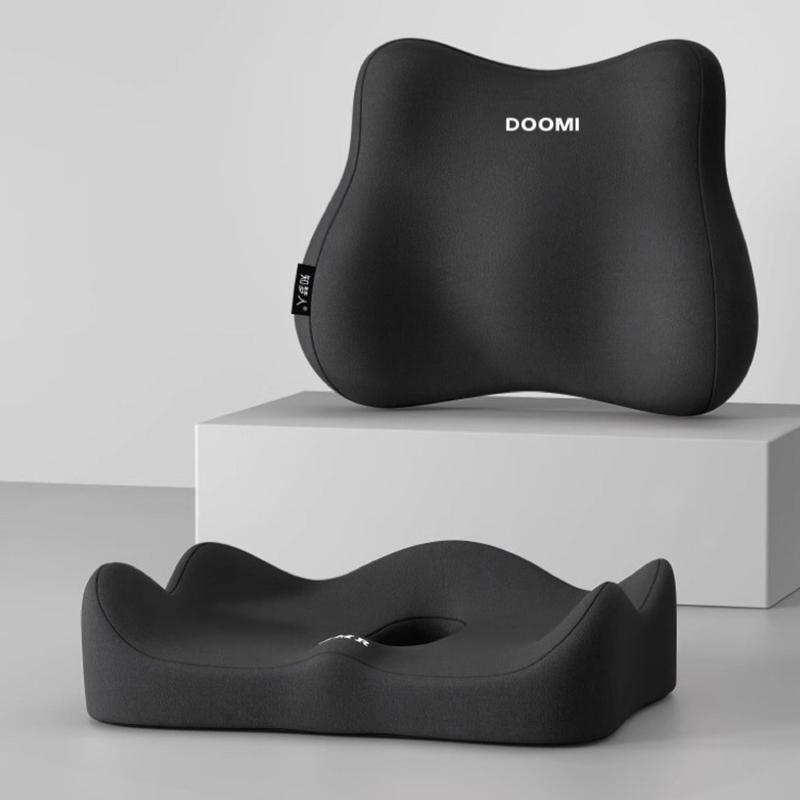 Office Seat Cushion Backrest Integrated Seat Cushion For Lumbar Support Pressure Relief Memory Foam Seat Cushion