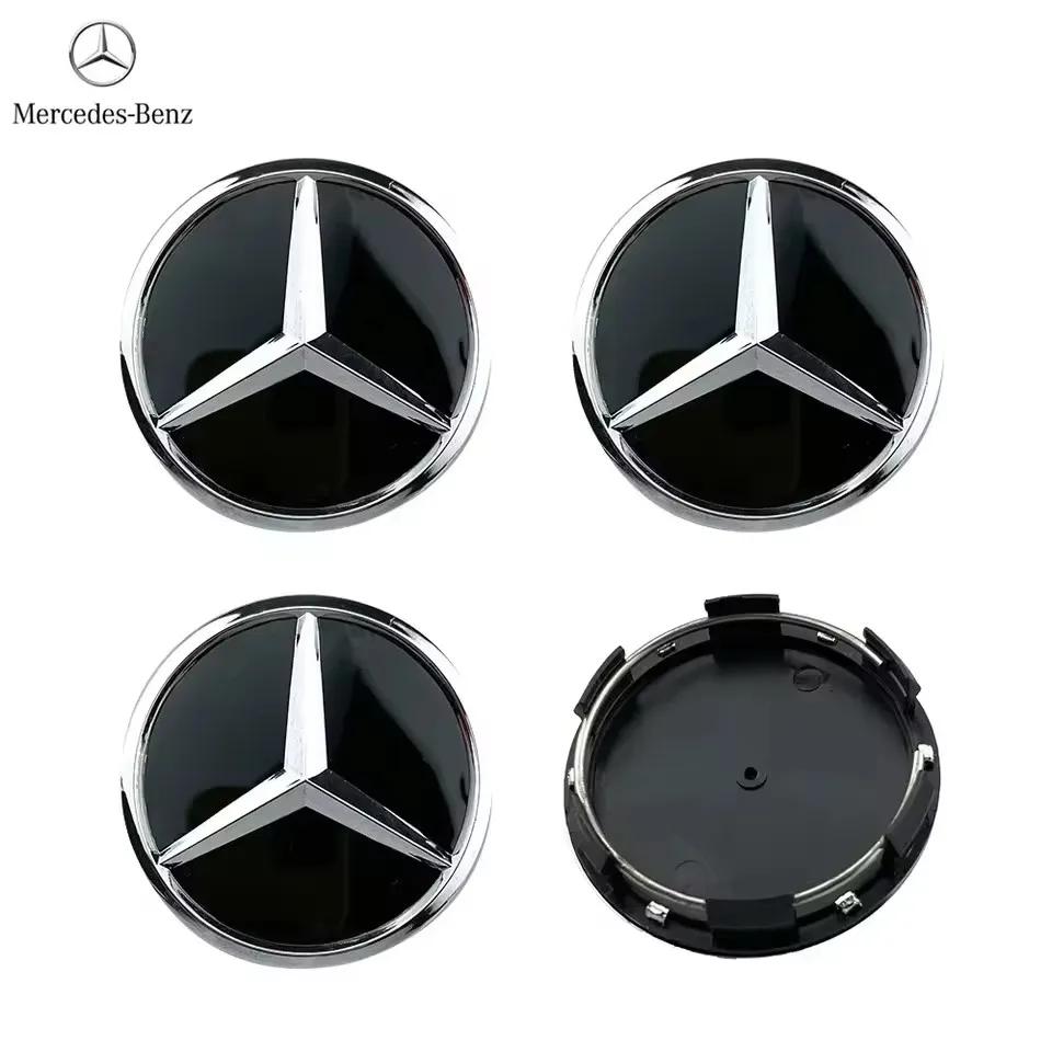 

4pcs 60mm Black Silver Car For Mercedes Benz Wheel Cap Badge Logo Cover W176 W177 W204 W205 W213 W212 W206 X156 X253 W117 W166