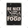 Retro Tin Sign Kitchen Rules  Food Iron Painting Wall Art Metal Vintage Plaque Metal Posters for House Home Dinning Room Decor